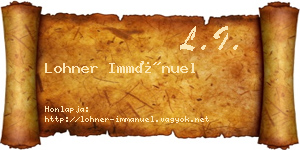 Lohner Immánuel névjegykártya